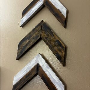 Rustic Wooden Chevron Wall Accent - White and Dark Brown